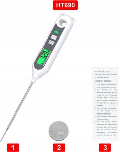 TERMOMETR KUCHENNY CYFROWY DO ŻYWNOŚCI MIĘSA GOTOWANIA SZPILKOWY -50 +300C 11