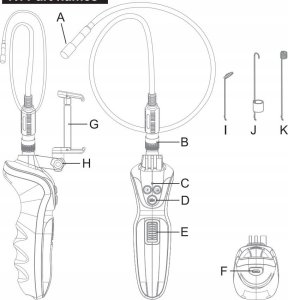 ENDOSKOP KAMERA INSPEKCYJNA 6LED WIFI USB IP67 FullHD 8,5mm Zestaw Końcówek 10