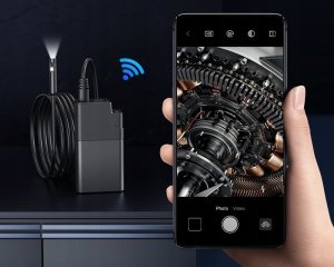 KAMERA INSPEKCYJNA ENDOSKOP SZTYWNY 5M PRZEWÓD 8 LED DUAL 5.5mm Android iOS 3