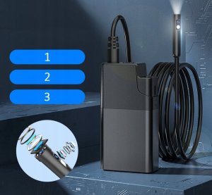 KAMERA INSPEKCYJNA ENDOSKOP SZTYWNY 5M PRZEWÓD 8 LED DUAL 5.5mm Android iOS 4