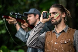 DALMIERZ LASEROWY MYŚLIWSKI LORNETKA LUNETA GOLFOWA TRYBY 6xZOOM 1000m ETUI 11