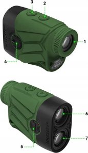 DALMIERZ LASEROWY MYŚLIWSKI LORNETKA LUNETA GOLFOWA TRYBY 6xZOOM 1000m ETUI 15