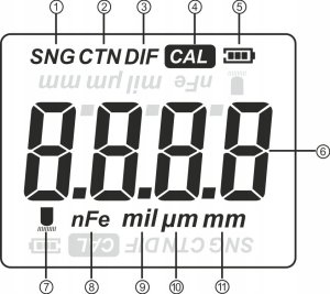 MIERNIK GRUBOŚCI LAKIERU TESTER POWŁOKI CZUJNIK 10