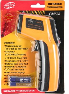PIROMETR TERMOMETR LASEROWY BEZDOTYKOWY -50 +530C 6