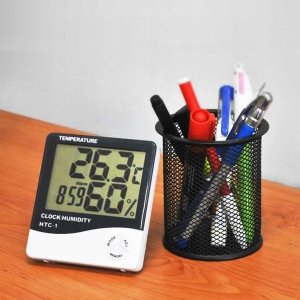 HIGROMETR TERMOMETR POKOJOWY ZEGAR - STACJA POGODY 4