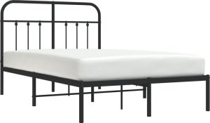 Metalowa Rama Łóżka Z Wezgłowiem, Czarna, 120X190 Cm 5