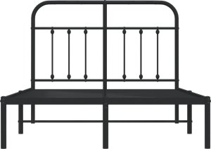 Metalowa Rama Łóżka Z Wezgłowiem, Czarna, 120X190 Cm 6