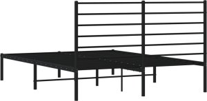 Metalowa Rama Łóżka Z Wezgłowiem, Czarna, 150X200 Cm 8