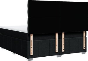 Łóżko Kontynentalne Z Materacem, Czarne, Tkanina, 200X200 Cm 6