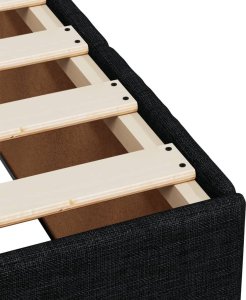 Łóżko Kontynentalne Z Materacem, Czarne, Tkanina, 200X200 Cm 10