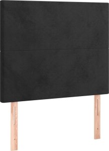 Łóżko Kontynentalne Z Materacem, Czarne, Aksamit 90X190 Cm 6