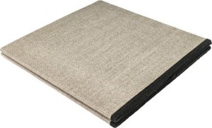 Pufa składana otwierana skrzynia pojemnik schowek 37x37x37 cm beżowa 2