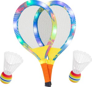 RAKIETKI PALETKI BABINGTON Z LOTKAMI RAKIETY TENISOWE ŚWIECĄCE BADMINTON LED 1