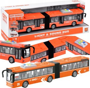 DUŻY MIEJSKI AUTOBUS PRZEGUBOWY 46 CM CITY DŹWIĘKI ŚWIATŁA OTWIERANE DRZWI BUS AUTKO 1