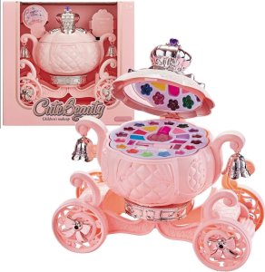 ZESTAW KOSMETYKÓW W KAROCY KUFERKU KAROCA  MAKEUP BOX BROKAT BŁYSZCZYKI CIENIE 1