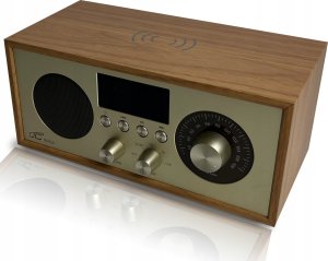 Radio przenośne Brda FM/BT/USB akum.2200mAh,10W,ładowanie indukcyjne telefonu,jasny brąz/złote 2