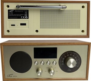 Radio przenośne Brda FM/BT/USB akum.2200mAh,10W,ładowanie indukcyjne telefonu,jasny brąz/złote 6