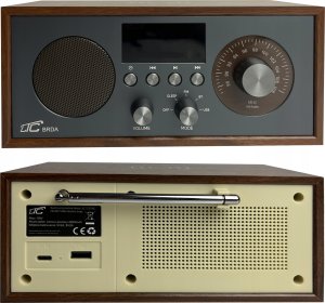 Radio przenośne Brda FM/BT/USB akum.2200mAh,10W,ładowanie indukcyjne telefonu,brąz/grafit 2