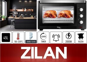 PIEKARNIK ELEKTRYCZNY ROŻEN GRILL TIMER TERMOOBIEG 45L 2000W 16