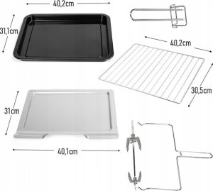 PIEKARNIK ELEKTRYCZNY ROŻEN GRILL TIMER TERMOOBIEG 45L 2000W 8