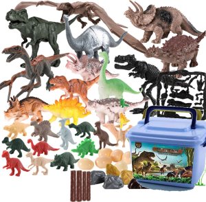 ZESTAW DINOZAURÓW FIGUREK W WALIZCE JAJA DINOZAURA KREATYWNE DINOZAURY SZKIELET 1