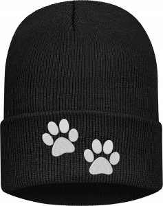 CZAPKA ZIMOWA Z ŁAPKAMI PSA KOTA HAFTOWANE PREZENT HAFT KOMPUTEROWY UNISEX 1