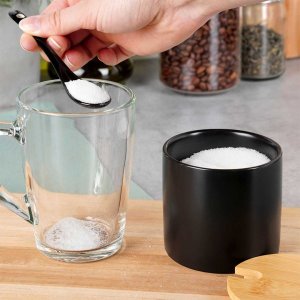 CUKIERNICA CUKIERNICZKA CERAMICZNA Z ŁYŻECZKĄ CZARNA 139681 4