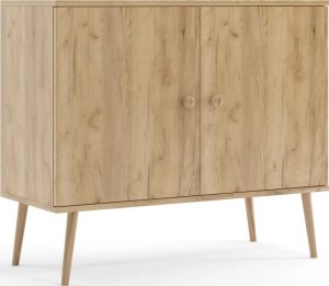 Komoda LEBEL z drzwiczkami 100cm dąb craft złoty MELIMEBLE 1