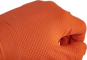 Rękawice nitrylowe SOLID GRIP 50szt. r. L pomarańczowe (10) 4