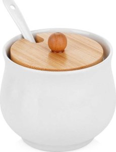 CUKIERNICA CUKIERNICZKA CERAMICZNA Z ŁYŻECZKĄ BIAŁA 139684 1