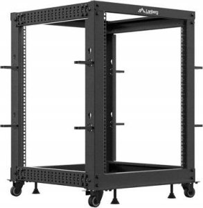 OPEN RACK 19" 15U 600X600-1100 REGULOWANY CZARNY LANBERG 1
