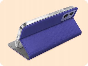 Hello Case ETUI Z KLAPKĄ DO MOTOROLA MOTO E15 / G05 / G15 GRANATOWE MAGNETYCZNE KABURA 5