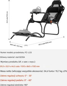 Stojak pod kierownicę wyścigową składany kompatybilny z Logitech G923/G920/G29 2