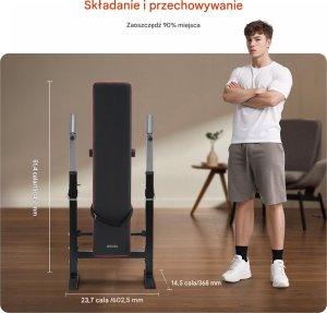 Ławka do ćwiczeń siłowych i inwersyjnych składana idealna do domowego treningu 3