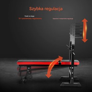 Ławka do ćwiczeń siłowych i inwersyjnych składana idealna do domowego treningu 4