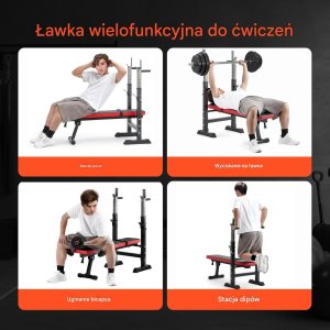 Ławka do ćwiczeń siłowych i inwersyjnych składana idealna do domowego treningu 6