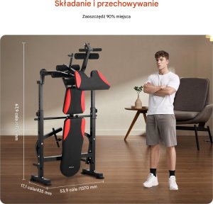 Ławka do ćwiczeń siłowych i inwersyjnych składana do domowego treningu 3