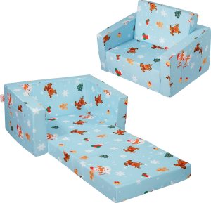 Składane krzesełko dla dzieci 2 w 1  wygodna sofa i leżanka 1