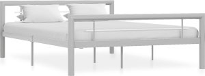 Rama Łóżka, Szaro-Biała, Metalowa, 140X200 Cm 1