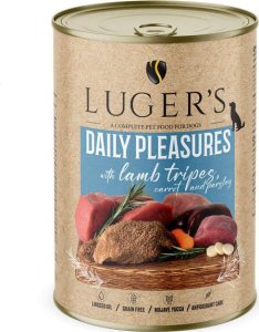 Karma mokra dla psa Luger's Daily Pleasures z żołądkami jagnięcymi, marchewką i pietruszką 400 g 1