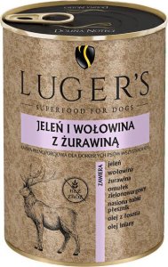 Karma mokra dla psa Lugers jeleń i wołowina z żurawiną 400 g 1