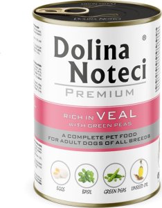 Dolina Noteci Premium bogata w cielęcinę z zielonym groszkiem puszka 400 g 1
