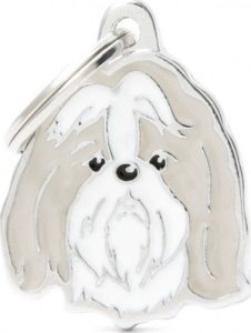 Zawieszka Adresówka Identyfikator z grawerem dla psa shih tzu szary 1