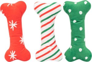 Zippy Paws Piszcząca zabawka dla psa 3-pack Kostki w świąteczne wzory 1