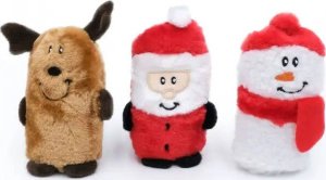 Zippy Paws Pluszowe zabawki dla psa Święty Mikołaj Renifer Bałwan 3 szt. 1