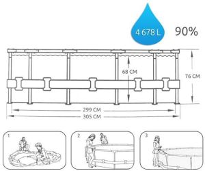 Bestway BASEN STELAŻOWY OWALNY 305X76 CM Z POMPĄ BESTWAY 56408 3