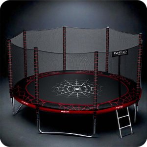 NeoSport Trampolina ogrodowa 14ft/435cm z siatką zewnętrzną i drabinką 5