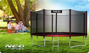 NeoSport Trampolina ogrodowa 14ft/435cm z siatką zewnętrzną i drabinką 7
