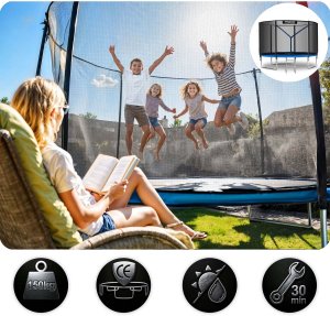 NeoSport Trampolina ogrodowa 10ft/312cm z siatką zewnętrzną i drabinką 7