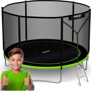 NeoSport Trampolina ogrodowa 10ft/312cm z siatką zewnętrzną i drabinką 1